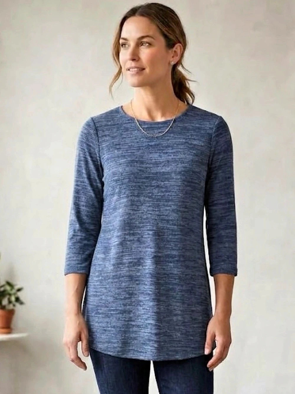Lisette L Heather Blue Long Sleeve Top